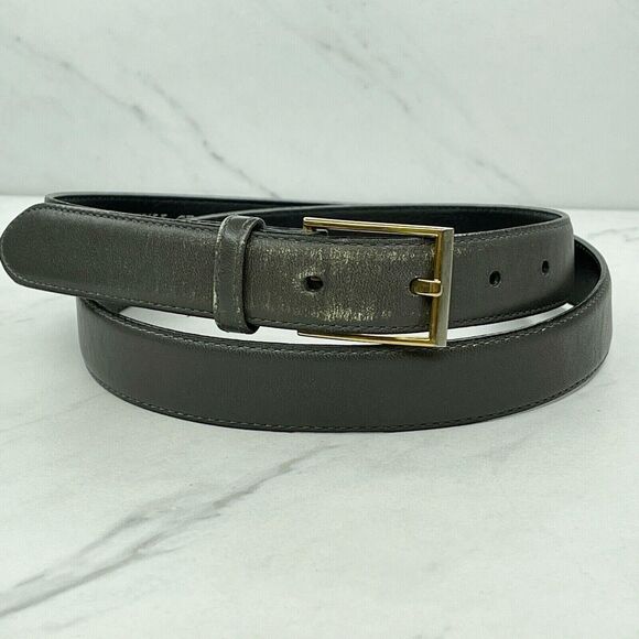John Henry Gray Vintage Full Grain Cowhide Leather Belt Size 38 Mens - Picture 1 of 5